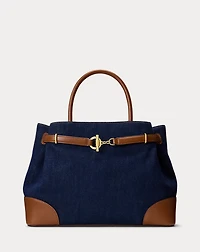 Washed Denim Large Blaike Satchel