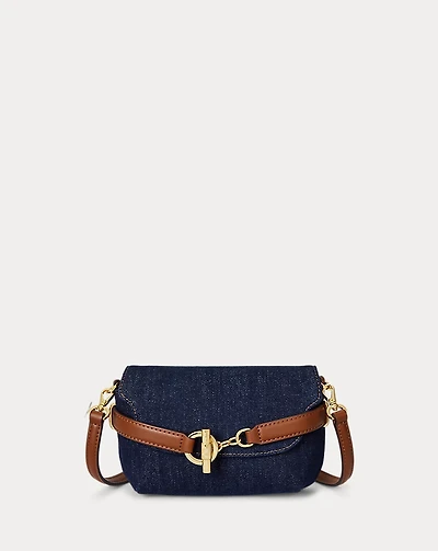 Washed Denim Small Blaike Crossbody Bag