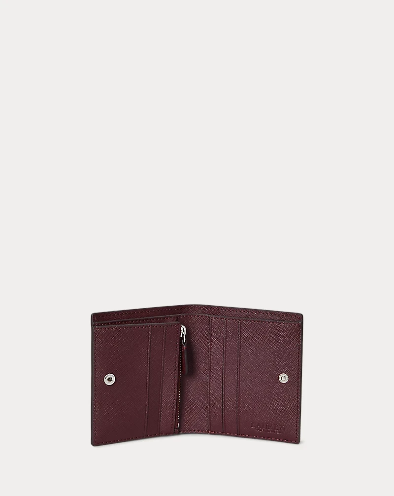 Crosshatch Leather Compact Wallet