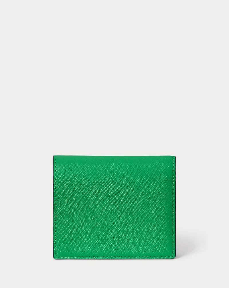Crosshatch Leather Compact Wallet