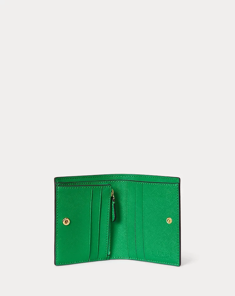 Crosshatch Leather Compact Wallet