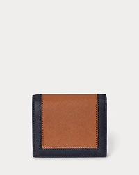 Color-Blocked Leather Compact Wallet