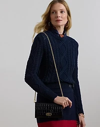 Croc-Embossed Medium Adair Crossbody