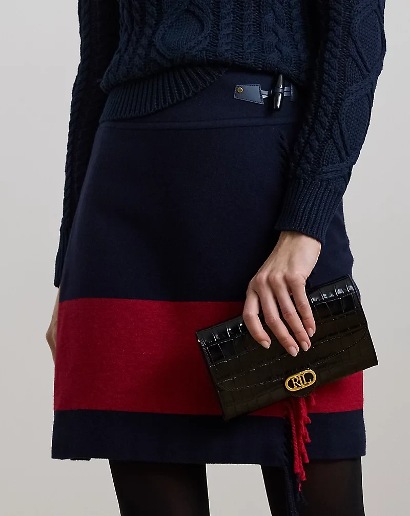 Croc-Embossed Medium Adair Crossbody