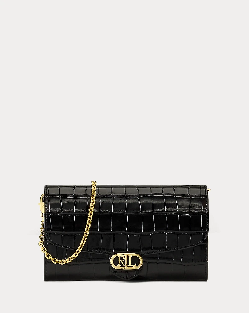 Croc-Embossed Medium Adair Crossbody