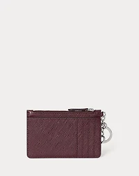 Textured Leather Zip Card Case