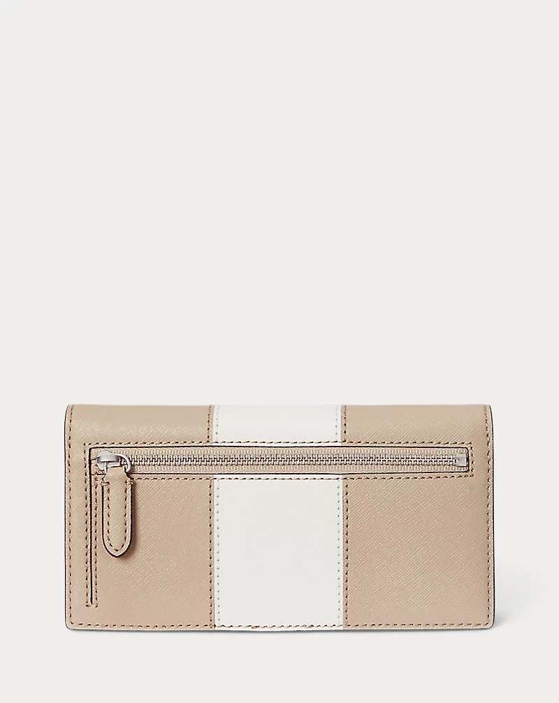 Two-Tone Crosshatch Leather Slim Wallet