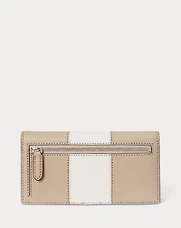Two-Tone Crosshatch Leather Slim Wallet