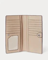 Two-Tone Crosshatch Leather Slim Wallet