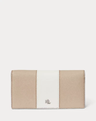Two-Tone Crosshatch Leather Slim Wallet