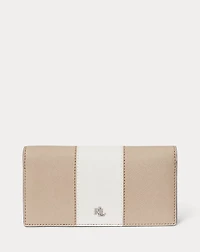 Two-Tone Crosshatch Leather Slim Wallet