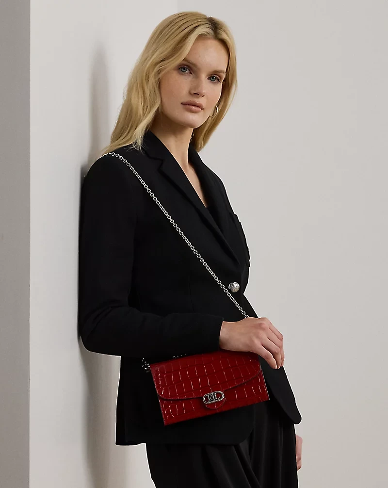 Croc-Embossed Medium Adair Crossbody