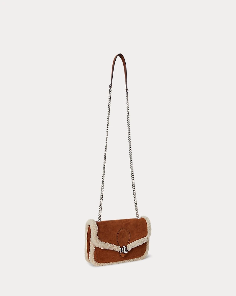 Shearling-Trim Bradley Crossbody Wallet