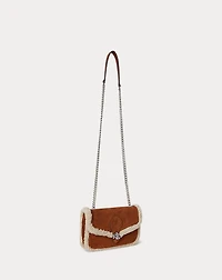 Shearling-Trim Bradley Crossbody Wallet