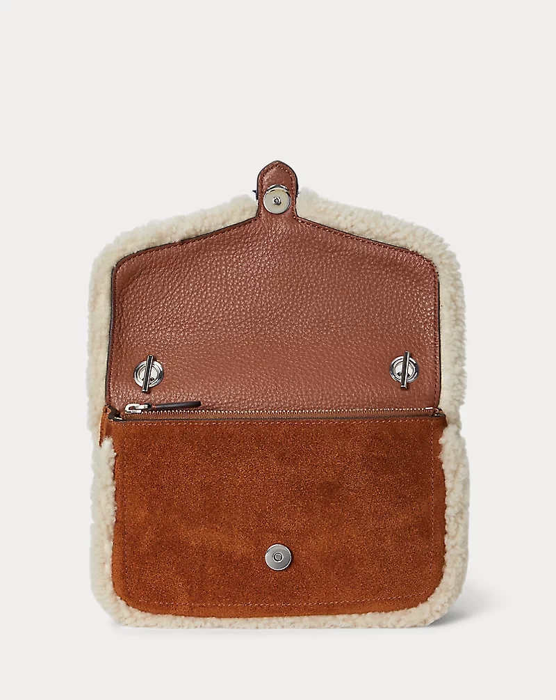 Shearling-Trim Bradley Crossbody Wallet