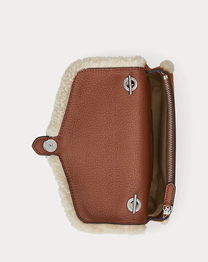Shearling-Trim Bradley Crossbody Wallet
