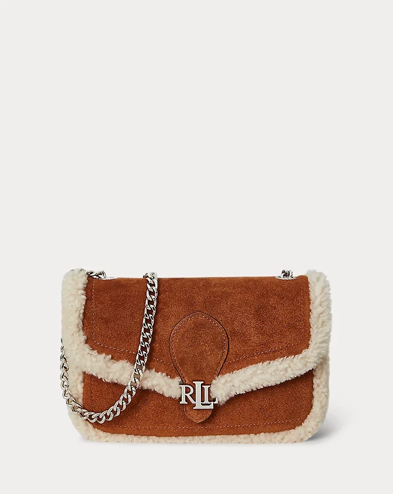 Shearling-Trim Bradley Crossbody Wallet