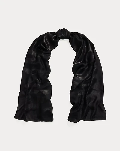 Jacquard Gauze Evening Wrap Scarf