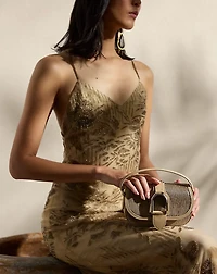 Welington Beaded Satin Mini Chain Bag