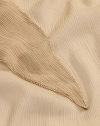 Beaded Crinkle Chiffon Diamond Scarf