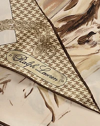Diary-Print Silk Twill Diamond Scarf