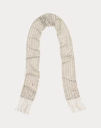 Beaded Fringe-Trim Georgette Scarf