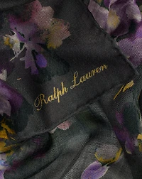 Floral-Print Cashmere Pashmina Scarf