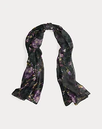 Floral-Print Cashmere Pashmina Scarf
