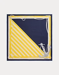 Striped Silk Twill Square Scarf