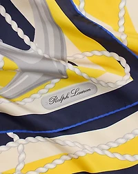 Striped Silk Twill Square Scarf