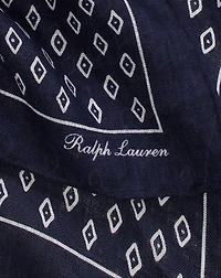 Art Deco-Print Linen Neckerchief