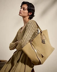 RL 888 Embossed Calf-Suede Tote