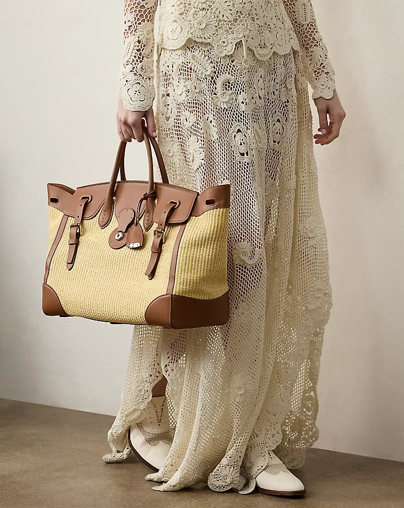 Soft Ricky 40 Braided Raffia Bag