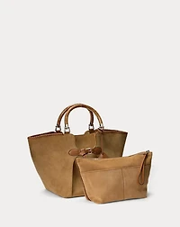 The Ralph Calfskin-Trim Calf-Suede Tote