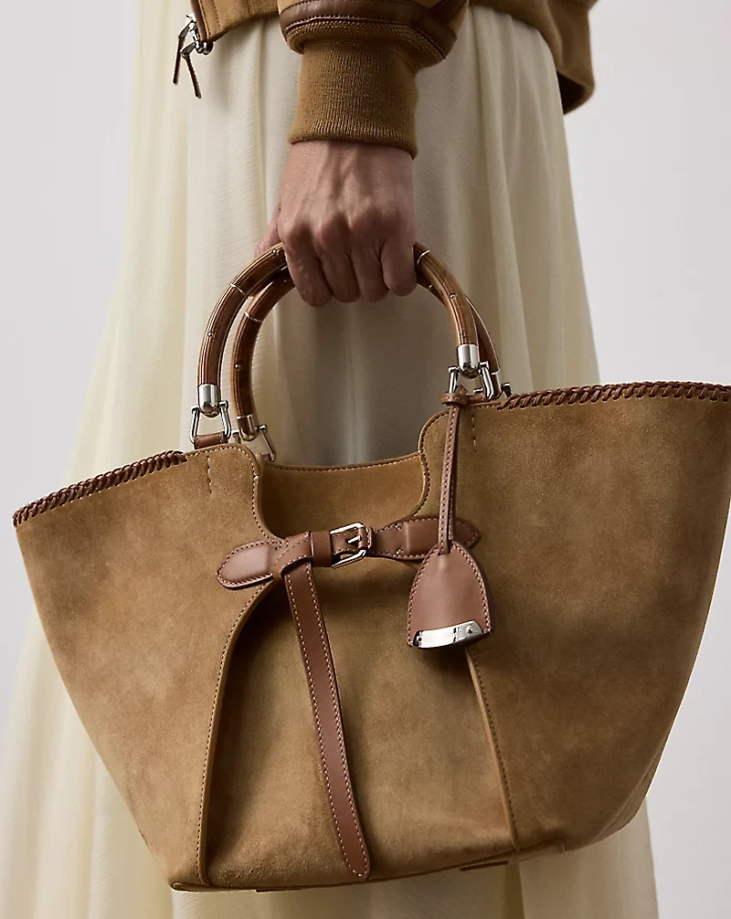 The Ralph Calfskin-Trim Calf-Suede Tote