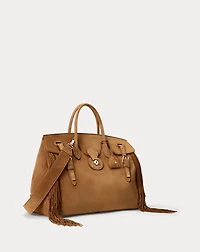 Soft Ricky 40 Fringe-Trim Calf-Suede Bag