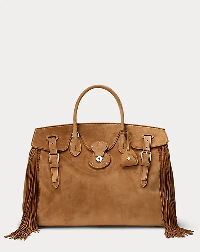 Soft Ricky 40 Fringe-Trim Calf-Suede Bag