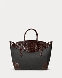 Soft Ricky 33 Alligator-Trim Flannel Bag