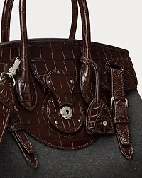 Soft Ricky 33 Alligator-Trim Flannel Bag