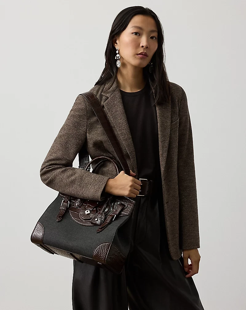 Soft Ricky 33 Alligator-Trim Flannel Bag