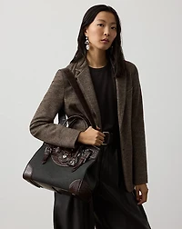 Soft Ricky 33 Alligator-Trim Flannel Bag