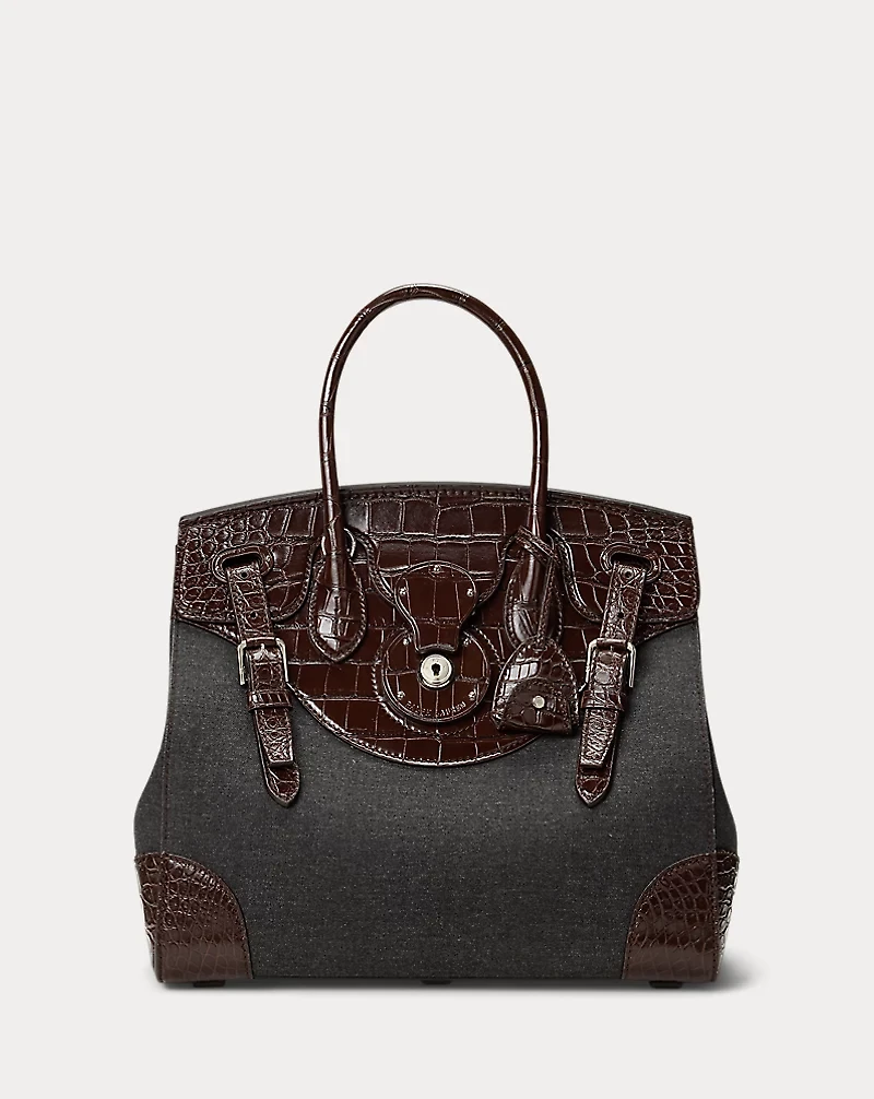 Soft Ricky 33 Alligator-Trim Flannel Bag