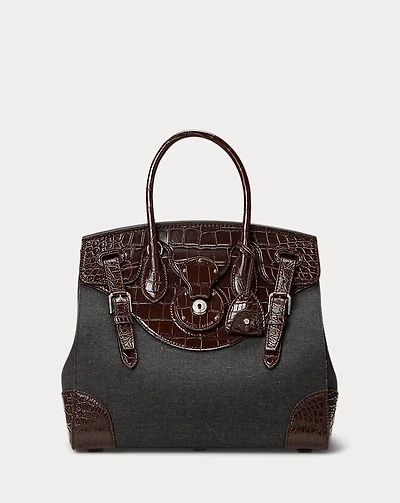 Soft Ricky 33 Alligator-Trim Flannel Bag