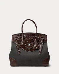 Soft Ricky 33 Alligator-Trim Flannel Bag