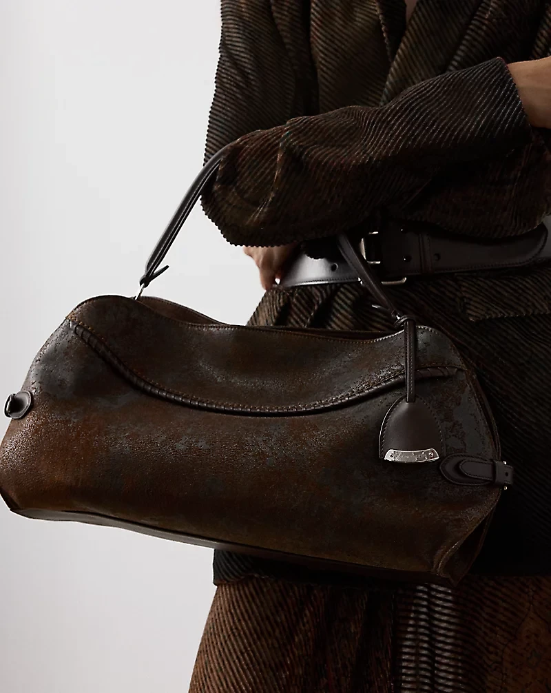 The Ralph Flocked Denim Shoulder Bag