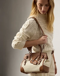 Soft Ricky 27 Calfskin-Trim Woven Bag