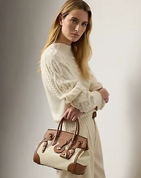 Soft Ricky 27 Calfskin-Trim Woven Bag