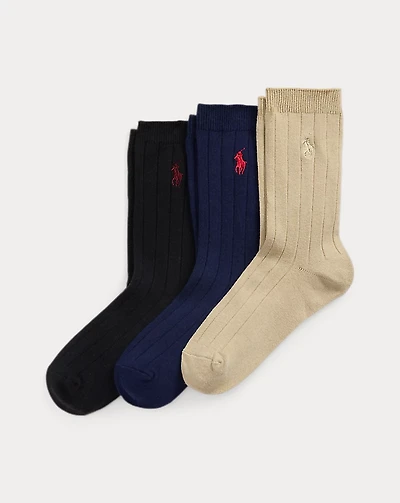 Ribbed Crew Sock 3-Pack