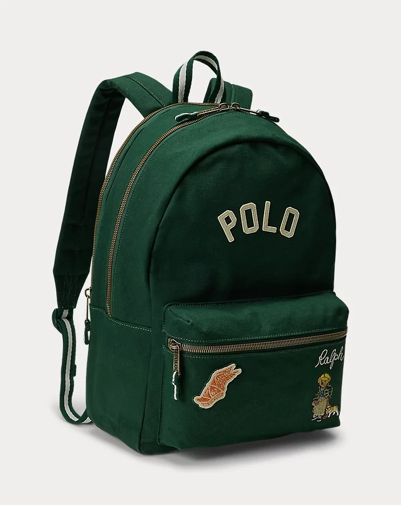 Varsity Polo Bear Canvas Backpack