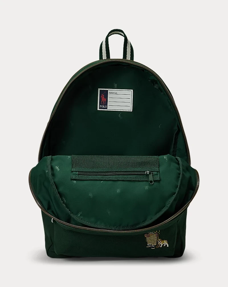 Varsity Polo Bear Canvas Backpack
